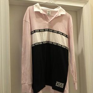 Pink long sleeve collared shirt